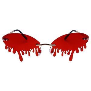 6071 | Red Rimless Drip Novelty Sunglasses
